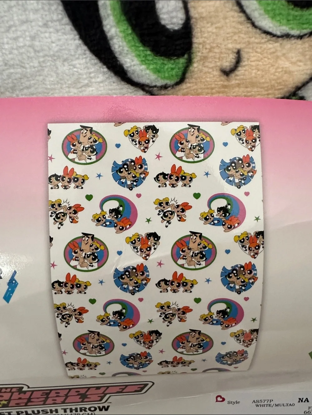 Cartoon Network Powerpuff Girls White Multicolor Plush Throw Blanket